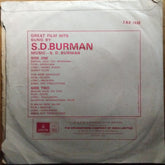 S. D. Burman  - Great Film Hits - Sung By (45-RPM)